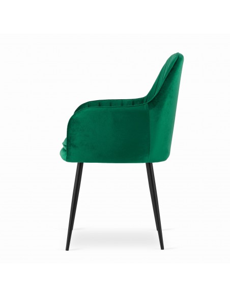 2 krzesła LUGO - welur zielony / nogi czarne