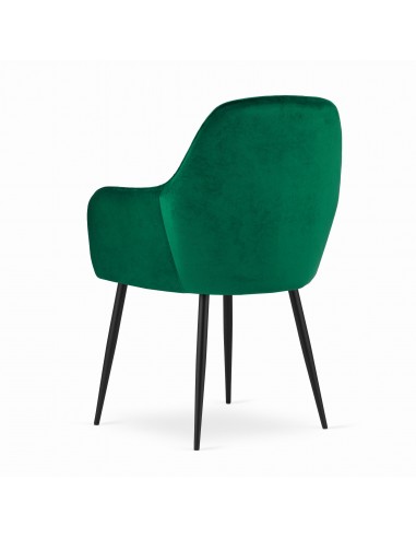 2 krzesła LUGO - welur zielony / nogi czarne