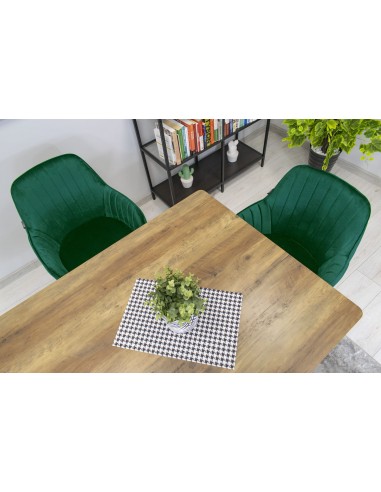 2 krzesła LUGO - welur zielony / nogi czarne