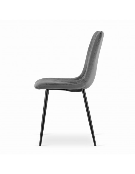 4 krzesła LAVA - ciemny szary welur