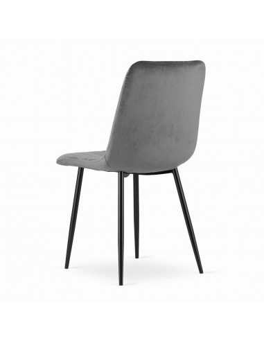 4 krzesła LAVA - ciemny szary welur
