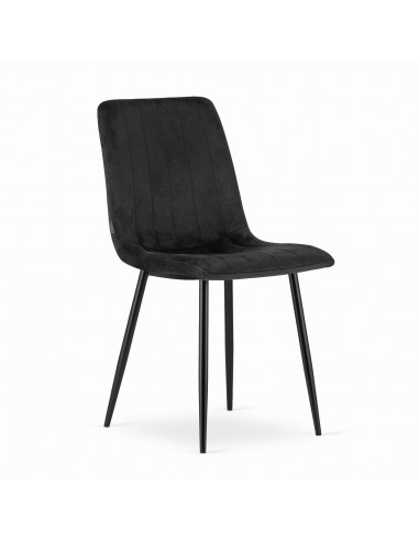 4 krzesła LAVA - czarny welur