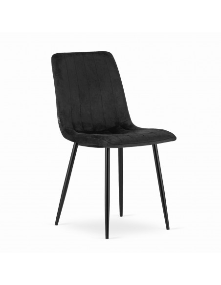 4 krzesła LAVA - czarny welur