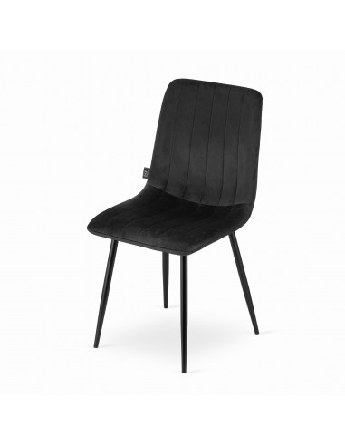 4 krzesła LAVA - czarny welur