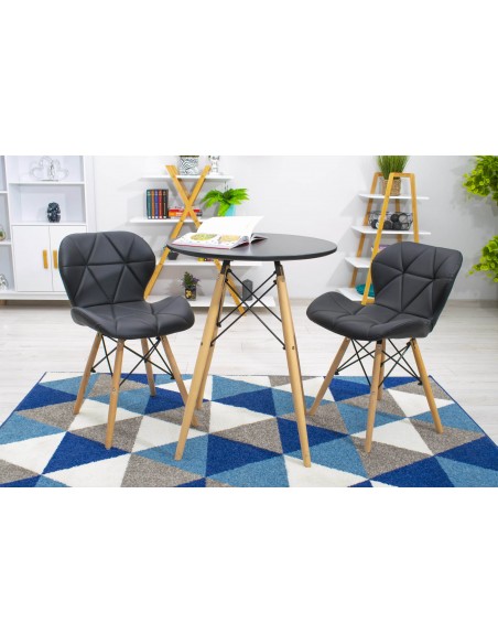 Stół TODI Okrągły 60cm - czarny