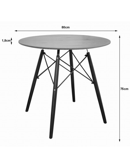 Stół TODI Okrągły 80cm - jesion