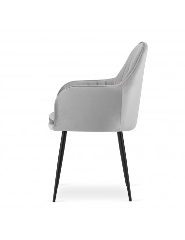 2 krzesła LUGO - welur srebrno-szary / nogi czarne