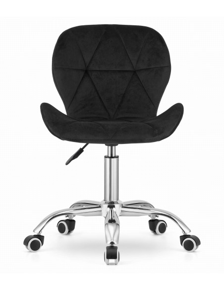 Krzesło obrotowe AVOLA aksamit - czarne