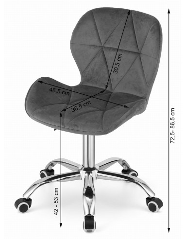 Krzesło obrotowe AVOLA aksamit - czarne