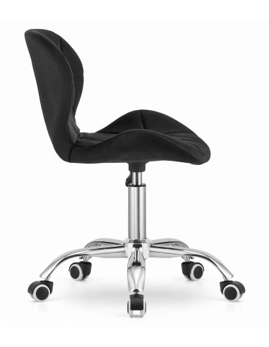 Krzesło obrotowe AVOLA aksamit - czarne