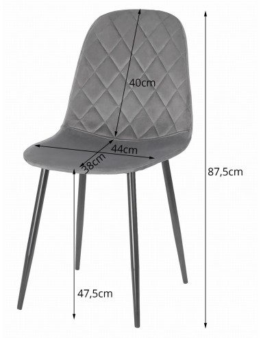 4 krzesła ASTI - granat welur