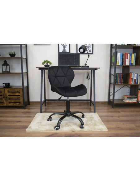 Krzesło obrotowe NOTO aksamit - czarne