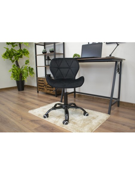 Krzesło obrotowe NOTO aksamit - czarne