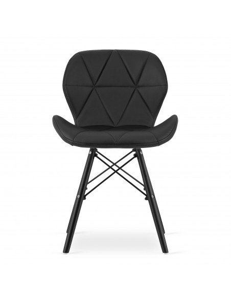 4 krzesła LAGO ekoskóra czarne / nogi czarne