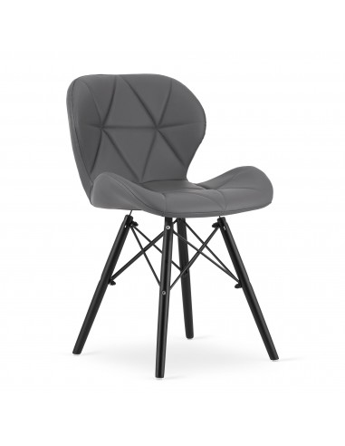 4 krzesła LAGO ekoskóra szare / nogi czarne