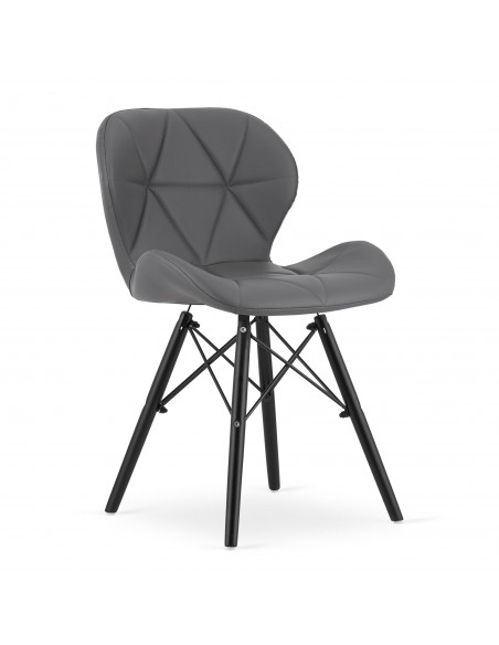 4 krzesła LAGO ekoskóra szare / nogi czarne