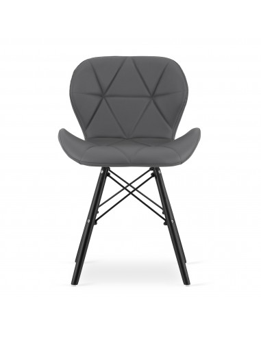 4 krzesła LAGO ekoskóra szare / nogi czarne