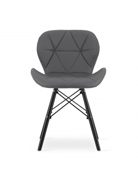 4 krzesła LAGO ekoskóra szare / nogi czarne
