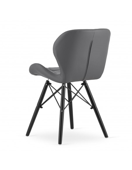 4 krzesła LAGO ekoskóra szare / nogi czarne