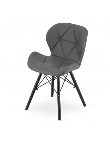 4 krzesła LAGO ekoskóra szare / nogi czarne