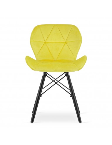 Krzesło LAGO Aksamit - żółte / nogi czarne
