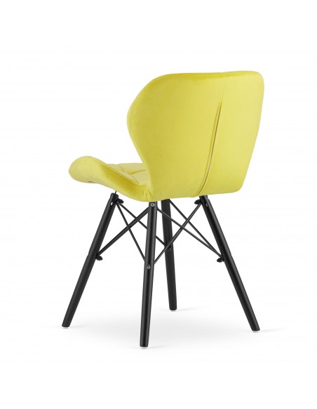 Krzesło LAGO Aksamit - żółte / nogi czarne