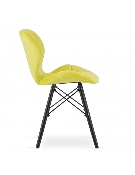 Krzesło LAGO Aksamit - żółte / nogi czarne
