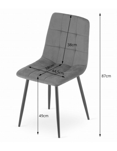 4 krzesła KARA - granat welur