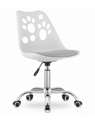 Krzesło obrotowe PRINT - biało-szare