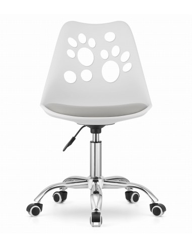 Krzesło obrotowe PRINT - biało-szare