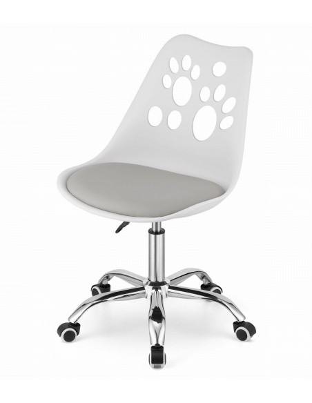 Krzesło obrotowe PRINT - biało-szare