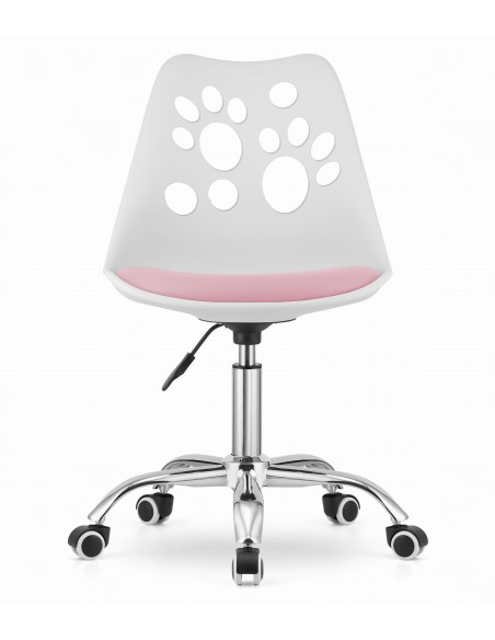 Krzesło obrotowe PRINT - biało-różowe