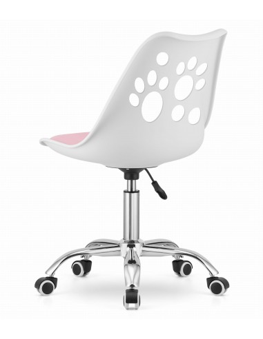 Krzesło obrotowe PRINT - biało-różowe