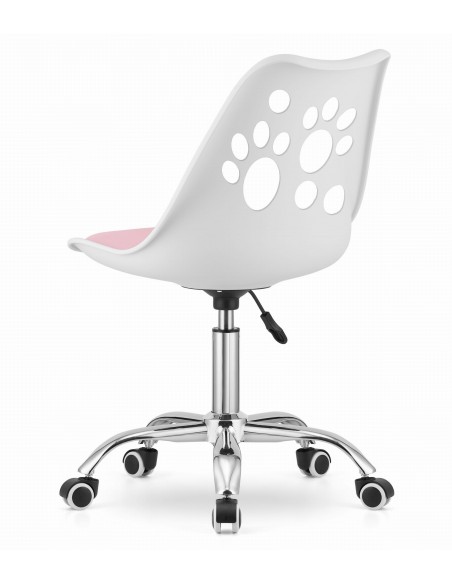 Krzesło obrotowe PRINT - biało-różowe