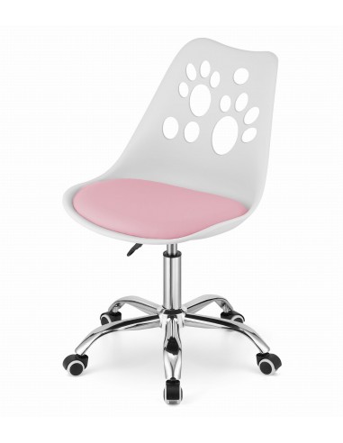 Krzesło obrotowe PRINT - biało-różowe
