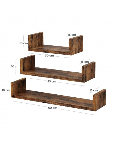 Zestaw 3 półek wiszących - LWS36BX