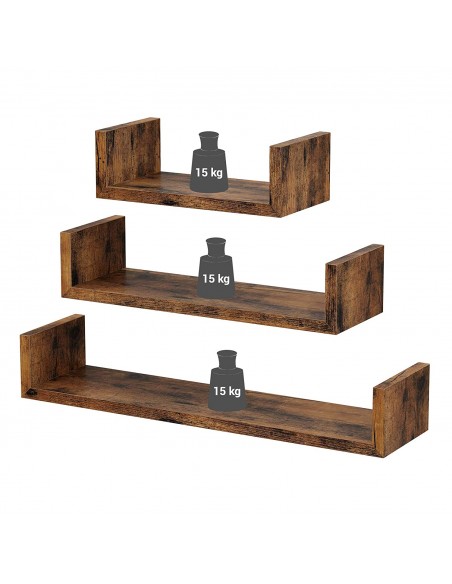 Zestaw 3 półek wiszących - LWS36BX