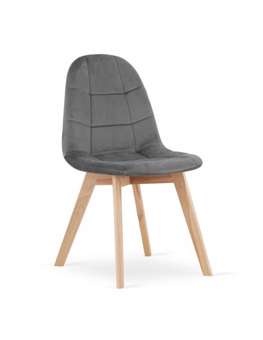 4 kzesła BORA ciemny szary welur