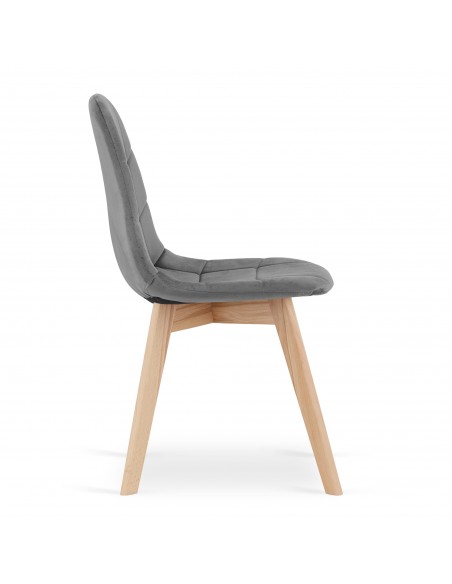 4 kzesła BORA ciemny szary welur