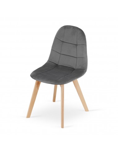 4 kzesła BORA ciemny szary welur