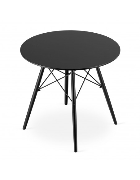 Stół TODI Okrągły 80cm - czarny / czarne nogi
