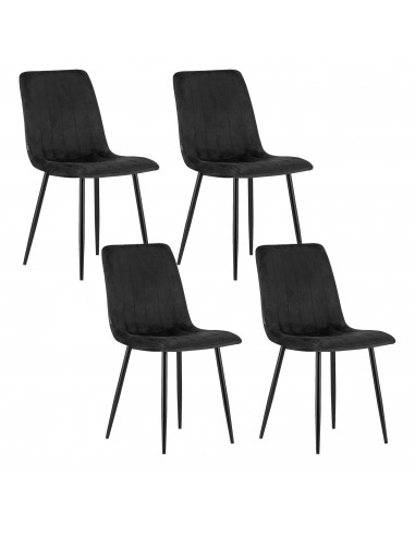4 krzesła LAVA - czarny welur