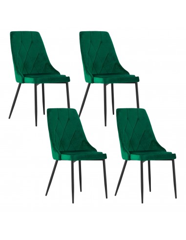 4 krzesła IMOLA - ciemna zieleń welur