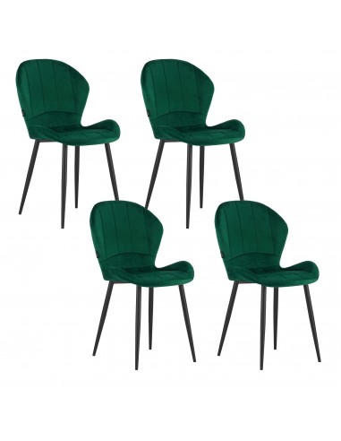 4 krzesła TERNI zielone welur