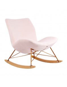 Fotel bujany SWING VELVET jasny róż 2