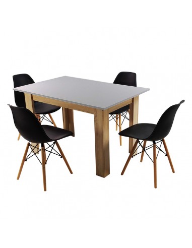 Zestaw stół Modern 120 GS i 4 krzesła Milano czarne