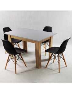 Zestaw stół Modern 120 GS i 4 krzesła Milano czarne 2