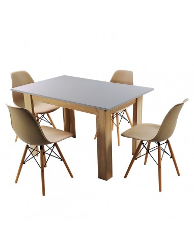 Zestaw stół Modern 120 GS i 4 krzesła Milano beżowe