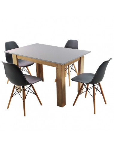 Zestaw stół Modern 120 GS i 4 krzesła Milano grafitowe