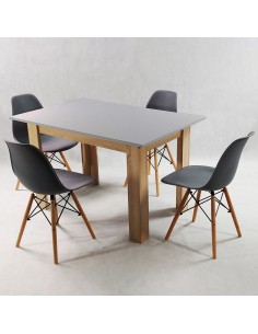 Zestaw stół Modern 120 GS i 4 krzesła Milano grafitowe 2